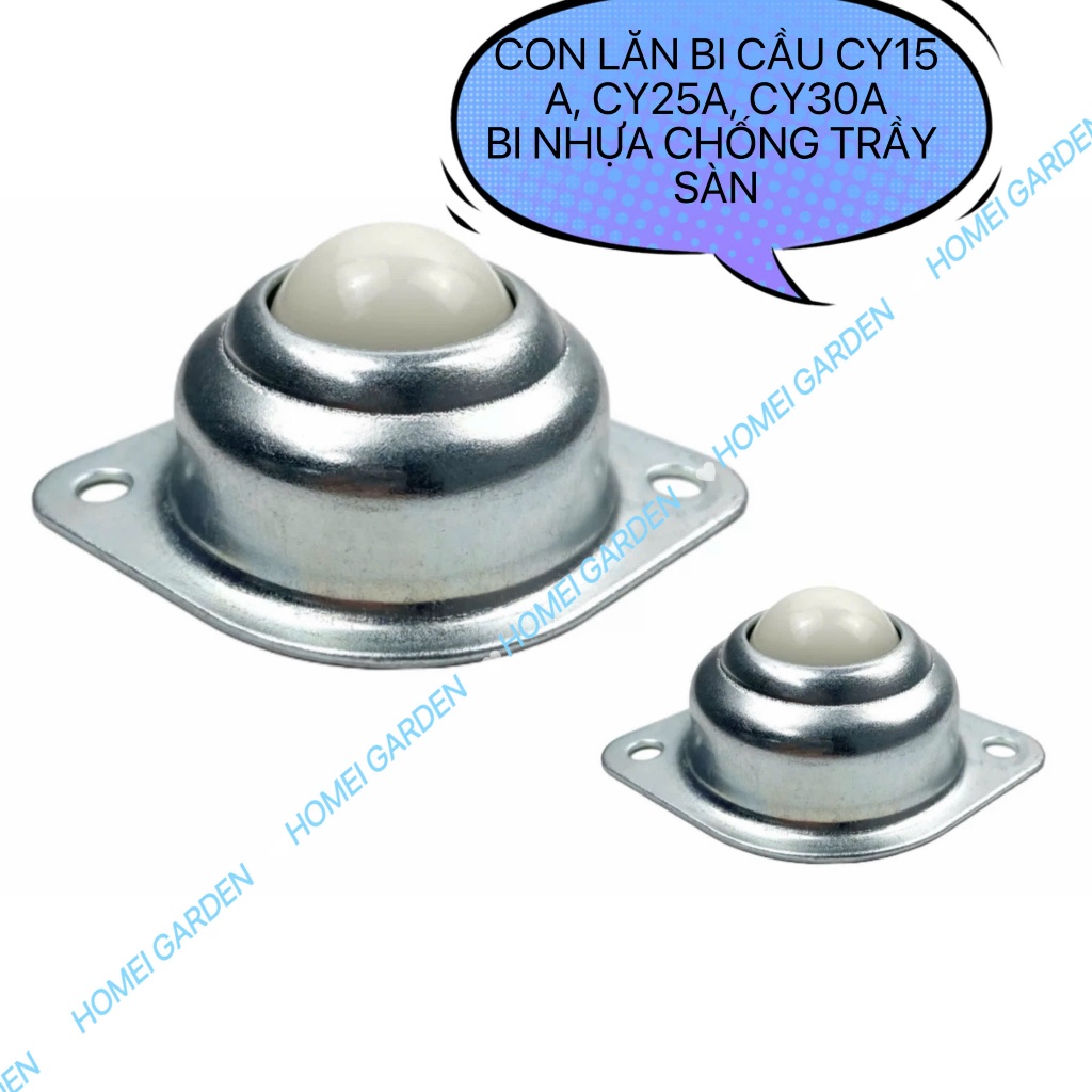 Con Lăn Bi Cầu Nhựa Chống Trầy CY15A / CY25A / CY30A – Bánh Xe Bi Đa Hướng, Chịu Lực Tốt - HM0636