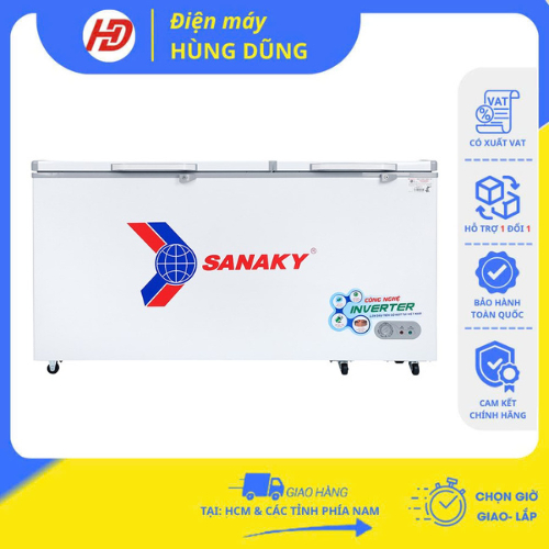[ SHIP HOẢ TỐC 2H TẠI HCM ]Tủ đông Sanaky 1 ngăn Inverter VH-6699HY3 (530 lít)- Chính hãng BH-24 thá