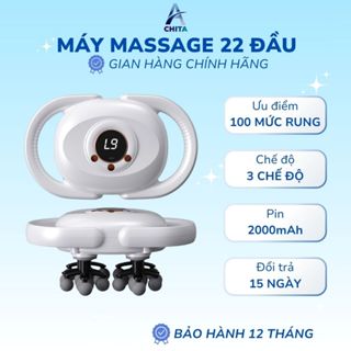 Máy massage cầm tay ACHITA 22 đầu rung, 3 chế độ 100 mức rung giảm đau mỏi cơ - pin 2000mAh