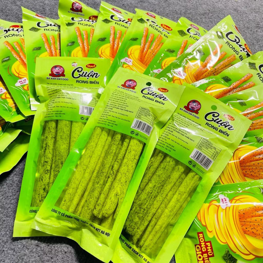 Snack Cuộn Rong Biển Ba Anh Em foods Đồ Ăn Vặt Ngon Ngon