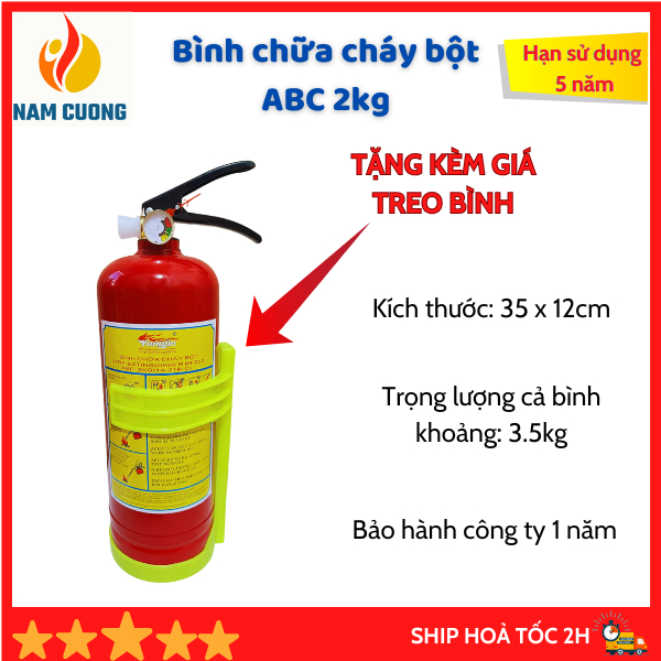 Bình Chữa Cháy 2Kg Trang Bị Cho Ô Tô Bảo Hành 1 Năm