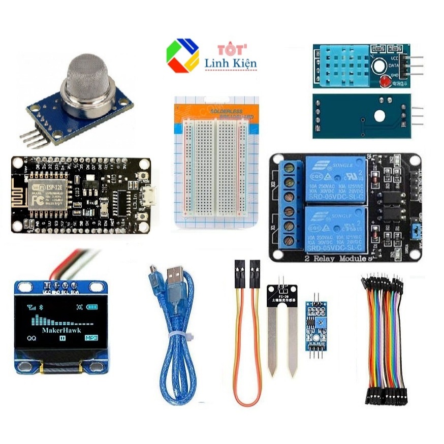 [Kèm tài liệu] Bộ học tập Kit thu phát WiFi ESP8266 NodeMCU IoT cơ bản - ESP8266 Wifi IoT Basic Kit