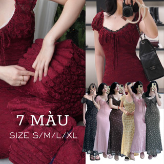 Floré Dress Đầm Body Thun Hoa Nhí Đuôi Cá Nhún Ngực | HÈO