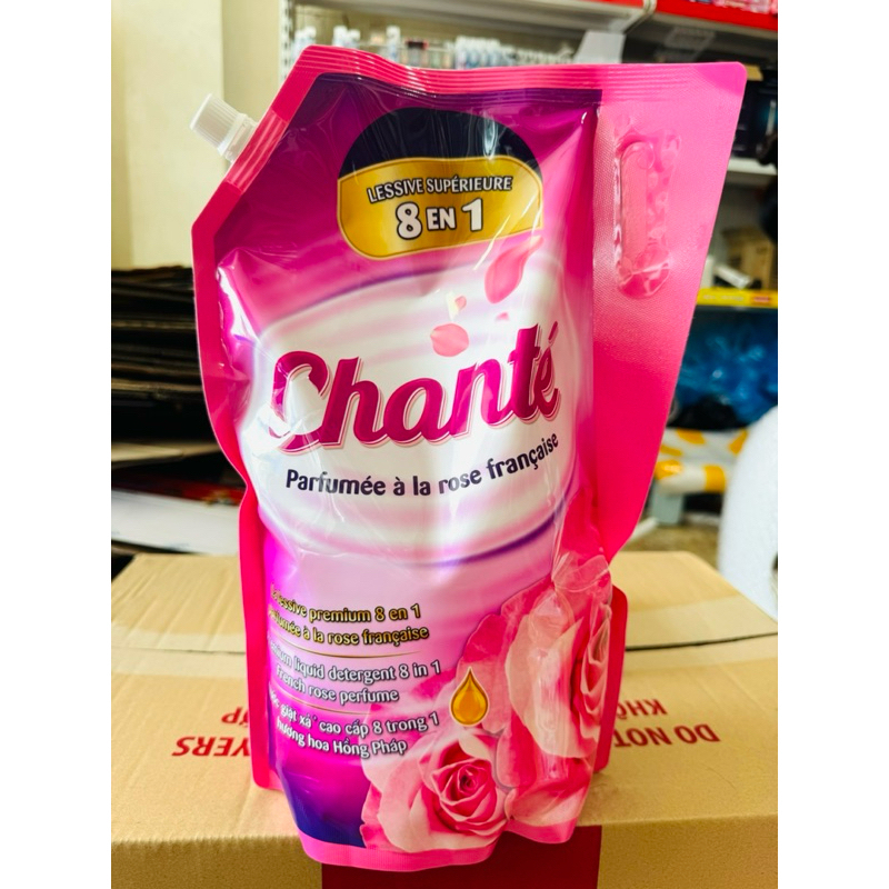 Nước Giặt Xả Chante’ 3,1kg Hương hoa hồng pháp, hoa diên vĩ pháp chính hãng
