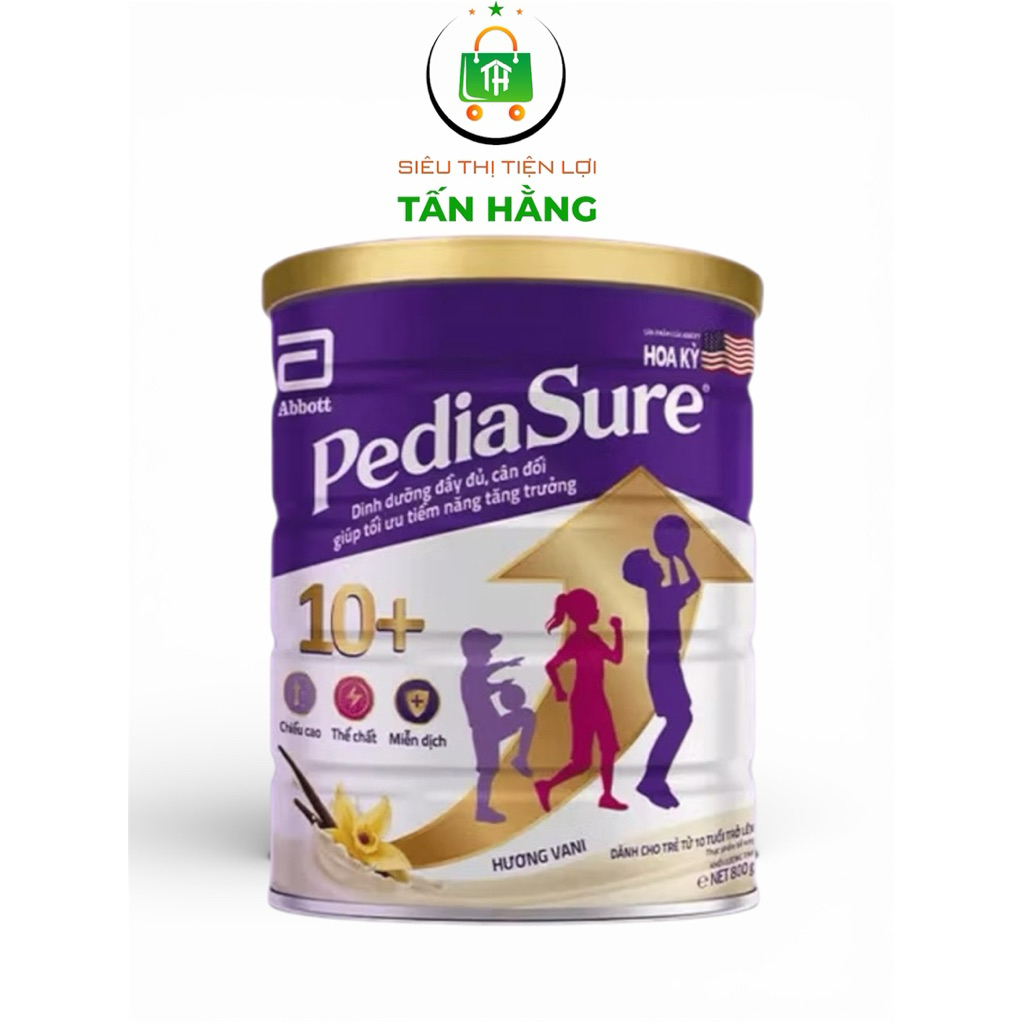 Sữa Bột Abbott Pediasure 10+ Hương Vani Lon 800g Hỗ Trợ Phát Triển Chiều Cao Tuổi Dậy Thì
