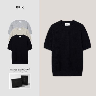 Áo Phông Nam KRIK Form Regular Chất Liệu Cotton Tự Nhiên Thiết Kế Dệt Nổi AP1424
