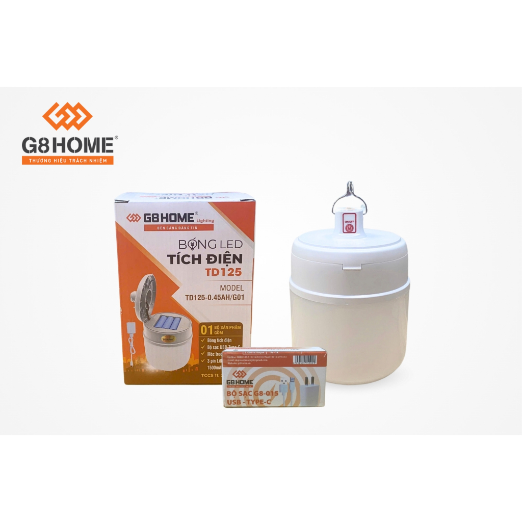 BÓNG LED TÍCH ĐIỆN TD125 G8 HOME