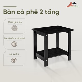  Bàn cà phê 2 tầng gỗ tràm tự nhiên cao cấp kích thước nhỏ gọn chắc chắn - Side table 
