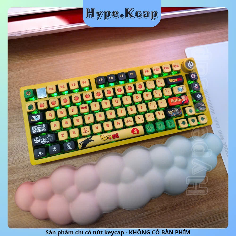 Keycap Dragon Ball Pudding Side Transparent xuyên led 4 cạnh dành cho bàn phím cơ