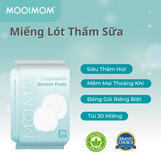 Miếng Lót Thấm Sữa MOOIMOM Dáng 3D Siêu Thấm, Mỏng Nhẹ Và Siêu Dính (Hộp 30 miếng) Cao Cấp