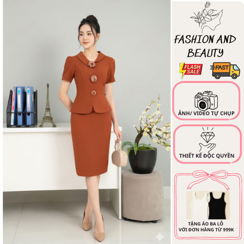 IM02 CAM - SÉT BỘ CÔNG SỞ CAO CẤP ÁO ĐÍNH CHÂN HOA CUỘN