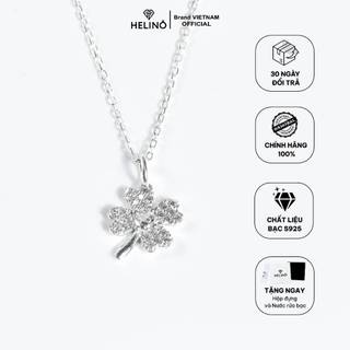  Dây chuyền bạc nữ HELINO cỏ bốn lá đính đá trang sức phụ kiện lấp lánh C03 