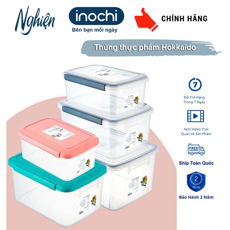 Thùng nhựa thực phẩm inochi 30L (tiêu chuẩn Nhật Bản), Giao màu ngẫu nhiên
