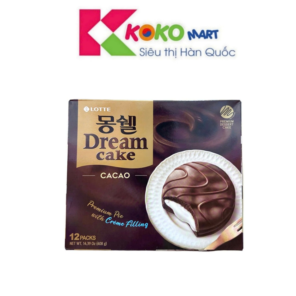 Bánh Chocopie Dream Cake Lotte vị cacao 408g (12 cái)