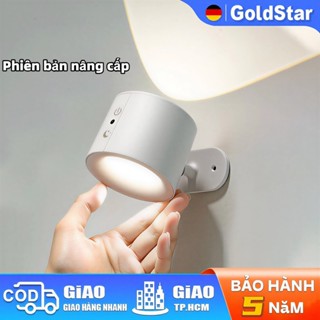 GOLDSTAR Đèn ngủ LED gắn tường không dây từ tính xoay 360°，có thể sạc lại, có thể điều chỉnh ，điều khiển từ xa