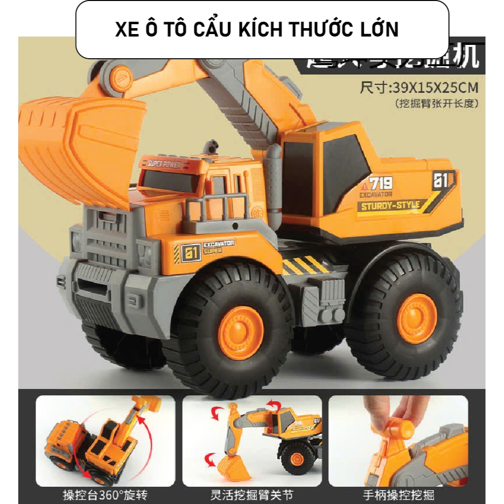 XE Ô TÔ ĐỒ CHƠI CẦN CẨU SIÊU TO - ĐỒ CHƠI MÔ HÌNH CÔNG TRÌNH CHO BÉ