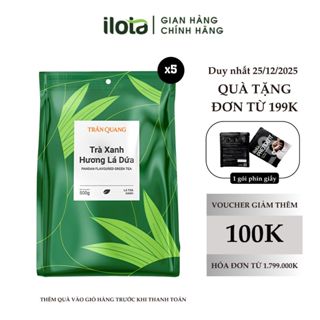  Combo 5 bịch trà lá xanh hương lá dứa Trần Quang  gói 500gr  
