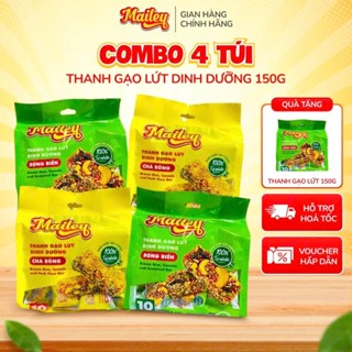 [COMBO MUA 4 TẶNG 1] Thanh Gạo Lứt Vị Chà Bông & Rong Biển Mix Hạt Túi 150g | Mailey