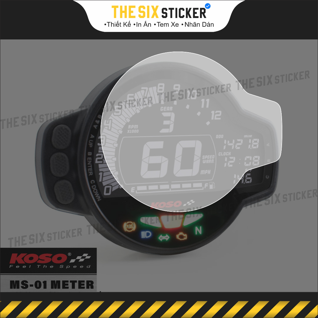 Miếng Dán Film PPF Đồng Hồ KOSO MS 01 Koso MS-01 Multifunction Meter