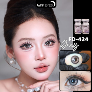   6m  Lens mắt FD-424 Gray màu xám loang viền đen nổi bật size lớn - thương hiệu LUNA EYES 