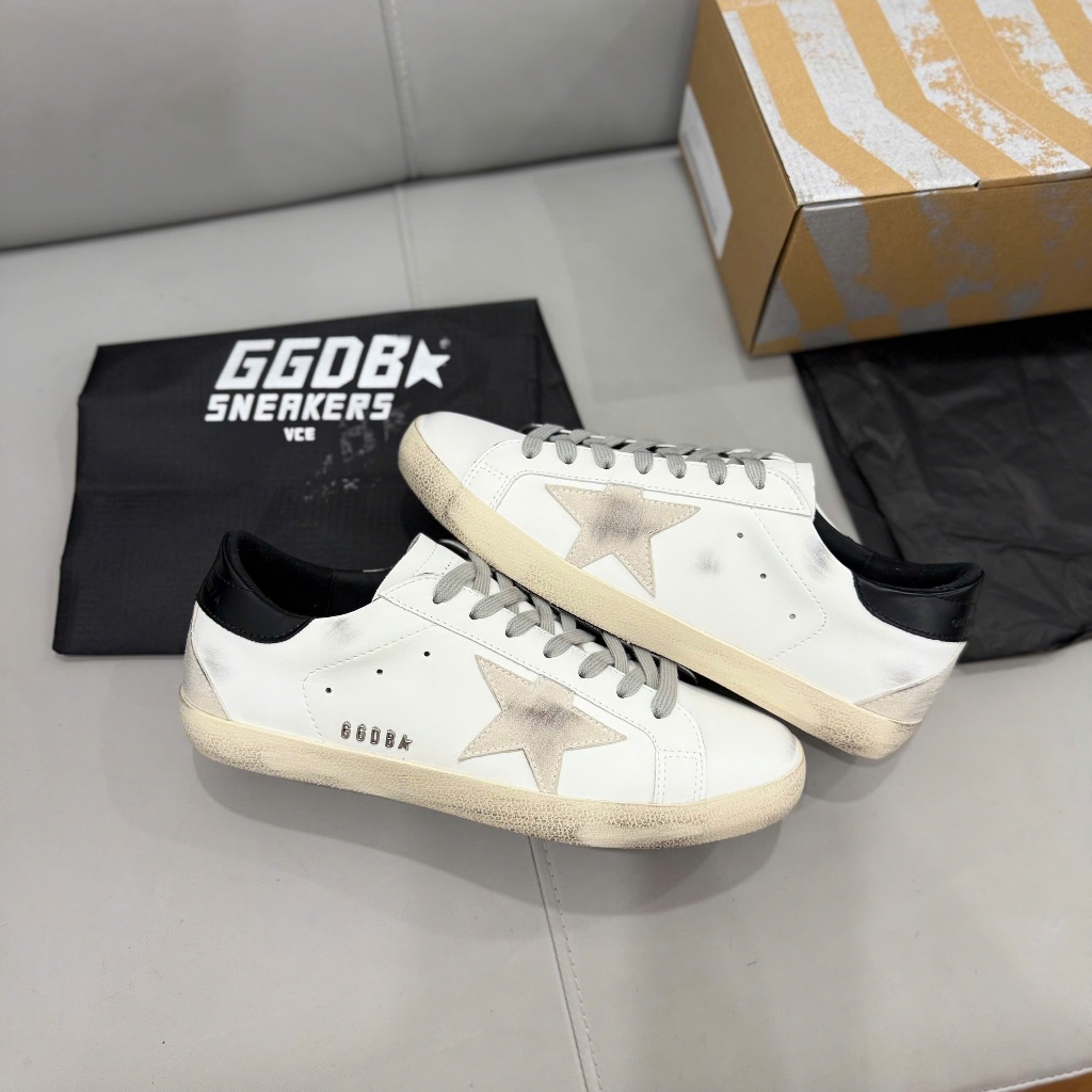 [X2Man] Giày Thể Thao Sneaker Cổ Thấp Golden Goose Trắng Gót Đen