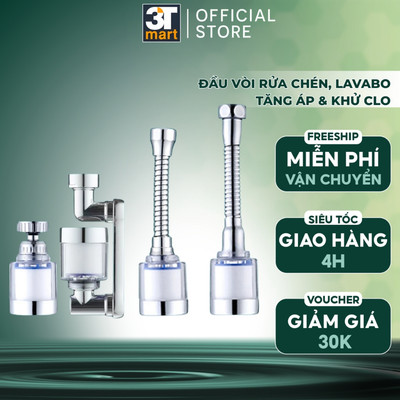 Đầu vòi rửa bát chén tăng áp LỌC KHỬ CLO DƯ điều hướng xoay 360 độ C'MON DV-09