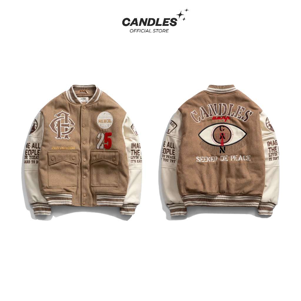 Áo Khoác Candles Corp Varsity Oversized Unisex