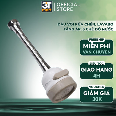 Đầu vòi rửa chén bát tăng áp điều hướng ống lò xo 17cm xoay 360 độ 3 chế độ nước C'MON DV-04C