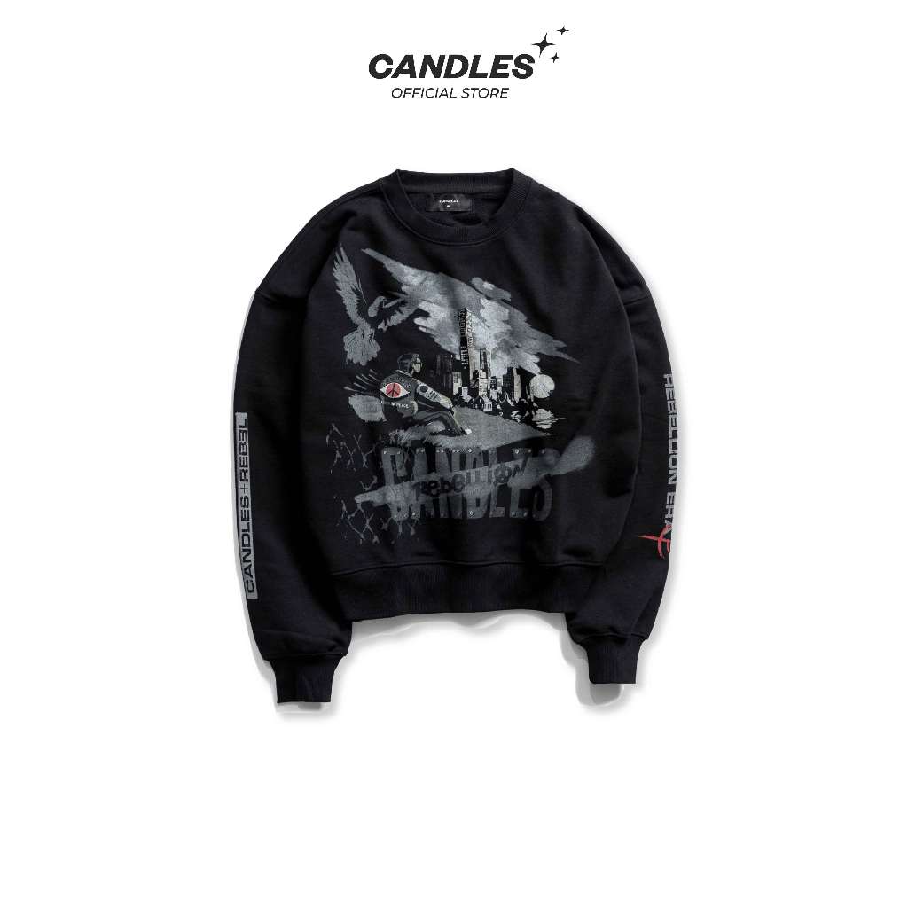 Áo Sweater Candles Rebellion Era Oversized Fit Unisex