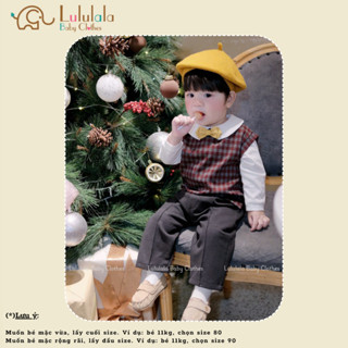  Bộ đồ công tử dài tay phong cách Hàn cho bé trai 7-15kg gile 2in1 vải xuất dư sang xịn mặc Tết sinh nhật đi chơi 