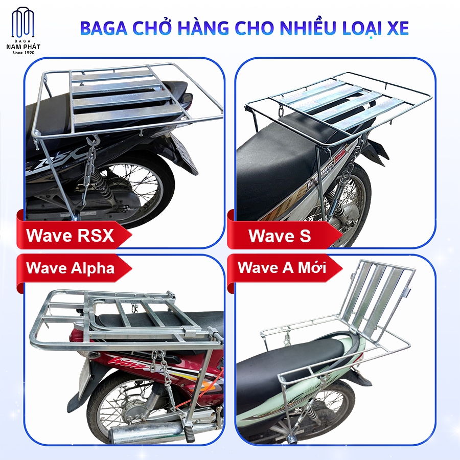 Baga Chở Hàng Wave Alpha A Zx Blade RS110 S110 S100 RSX 100 Fi 3 Ba ga Cho Ưave Wav Wace a Giá trở S