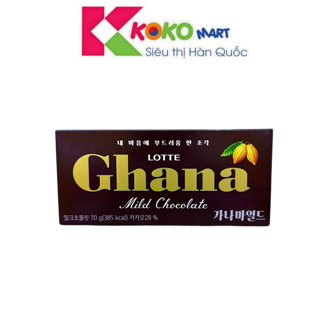 Socola dịu ngọt Lotte Ghana 70g