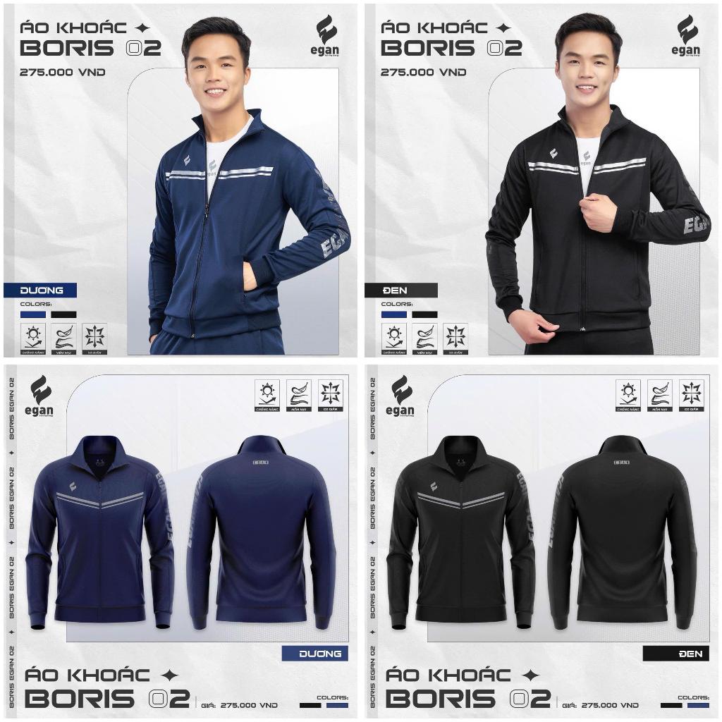 Áo khoác chống nắng đa năng EGAN - BORIS 02 - ĐEN, thoáng mát co giãn, trẻ trung AKE-BRS2 (Tổng Hợp)