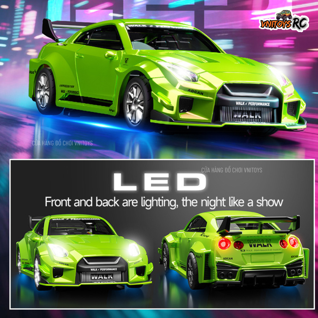 Xe Drift Hợp Kim D43 Tỉ Lệ 1:43 – RC 4WD Kim Loại, Đèn LED, Servo & Gyro, Xe Điều Khiển Từ Xa Mini C