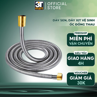 Dây sen vệ sinh inox 1.2m - 2m C'mon DS-01T (ỐC ĐỒNG THAU)