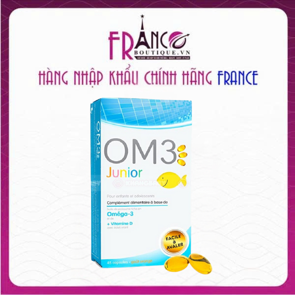 OM3 Junior Superdiet - Viên Dầu Cá Bổ Não Sáng Mắt Cho Trẻ Omega-3 & Vitamin A D Chính Hãng Pháp 45V