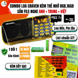  Loa Tắm Ngôn Ngữ Craven 853 3 pin kèm thẻ nhớ và danh sách bài hát nghe tiếng Việt tiếng Anh tiếng Trung chuẩn STT 