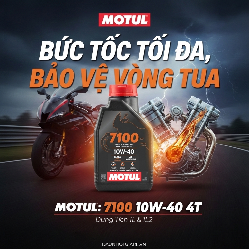 Motul 7100 10W-40 1L 1.2L Chính Hãng - Dầu Nhớt Xe Máy Dành Cho Xe Tay Côn Và Mô Tô - Công Nghệ Pháp
