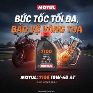  Motul 7100 10W-40 1L 1.2L Chính Hãng - Dầu Nhớt Xe Máy Dành Cho Xe Tay Côn Và Mô Tô - Công Nghệ Pháp 