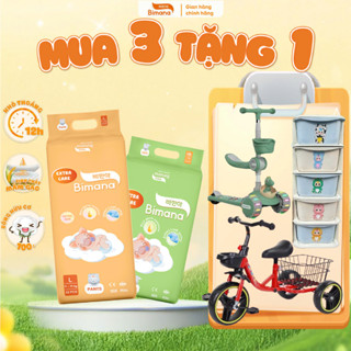   3E  -  TẶNG TỦ 5 TẦNG  SCOOTER  - Combo 3 Bịch Tã Bỉm Bimana Extra Care Mỏng Thấm Hút Tốt Đủ Size NB68  4XL42 