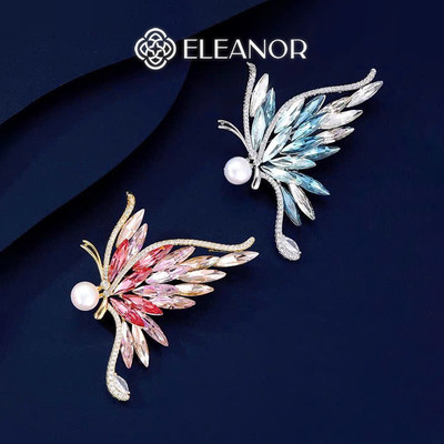 Ghim cài áo nam nữ Eleanor Accessories hồ điệp đính đá phụ kiện thời trang trâm cài áo 11401