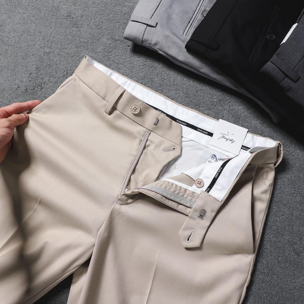 Quần âu nam SMART TROUSERS TORANO slimfit trơn cạp chun túi chéo thêu logo GABT892 | BigBuy360 - bigbuy360.vn