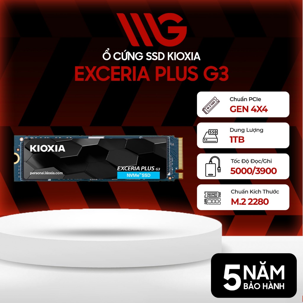 Ổ Cứng SSD Kioxia Exceria Plus G3 1TB M.2 PCIe Gen4 x4 - Chính Hãng