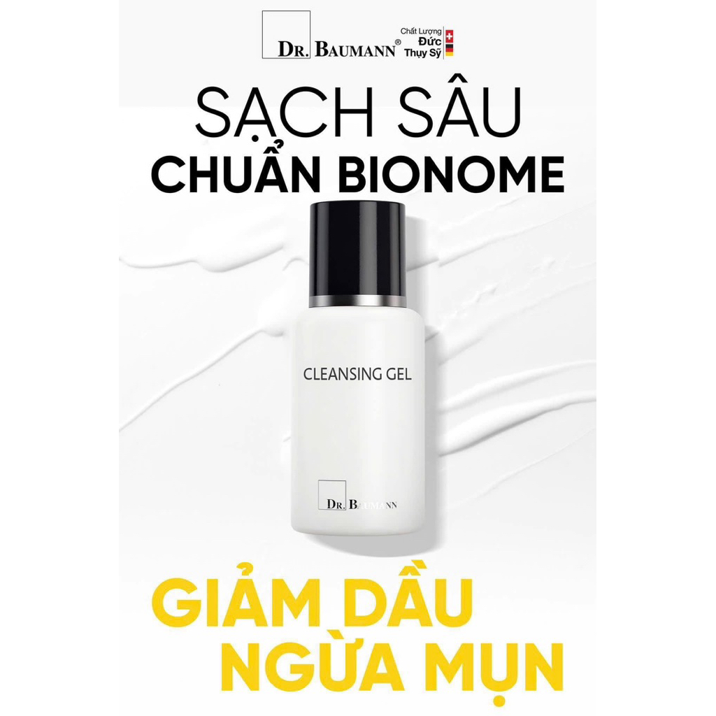 Dr. Baumann Sữa Rửa Mặt Cleansing Gel giảm dầu , sạch mụn. Tiêu chuẩn BIONOME