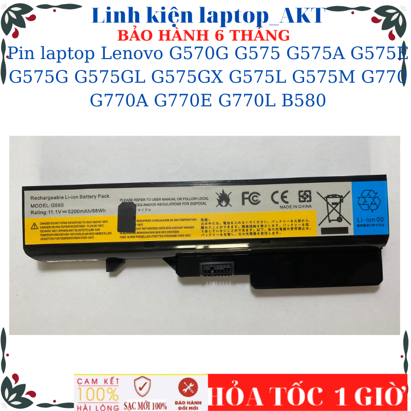 Pin laptop Lenovo G570G G575 G575A G575E G575G G575GL G575GX G575L G575M G770 G770A G770E G770L B580
