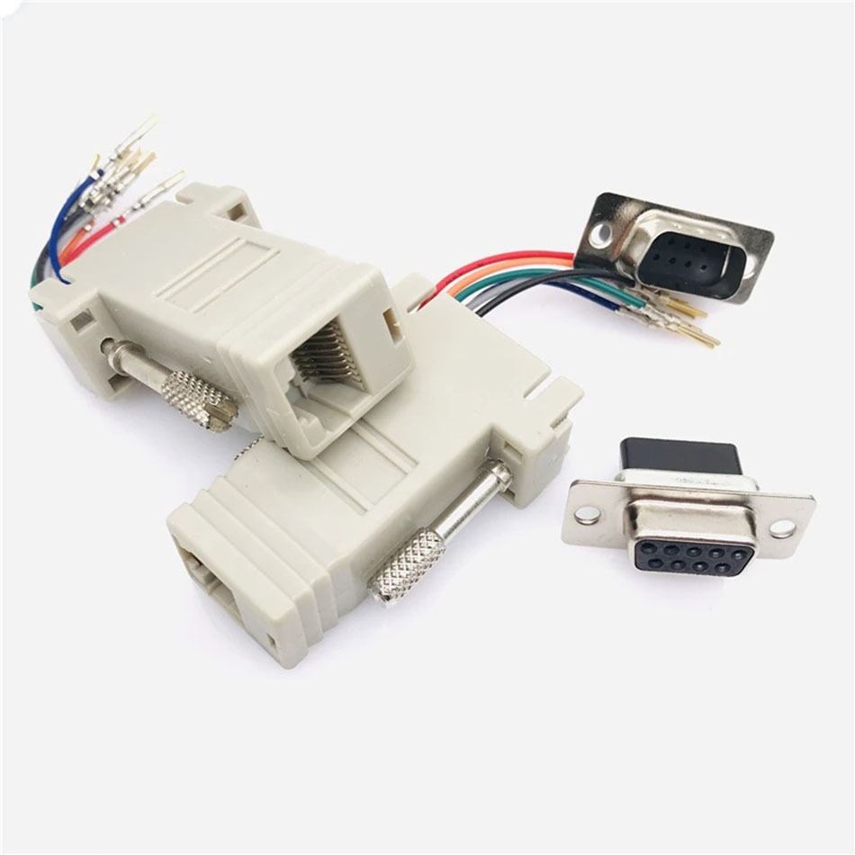 Đầu chuyển đổi DB9 to RJ45 Adapter Connector rs232 modular cab-9as-fdte, dạng modular tháo rời.