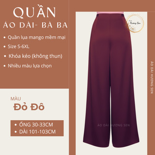 Quần lụa ống rộng mặc áo dài truyền , chất mềm mát phối áo bà ba 20 màu S-6XL