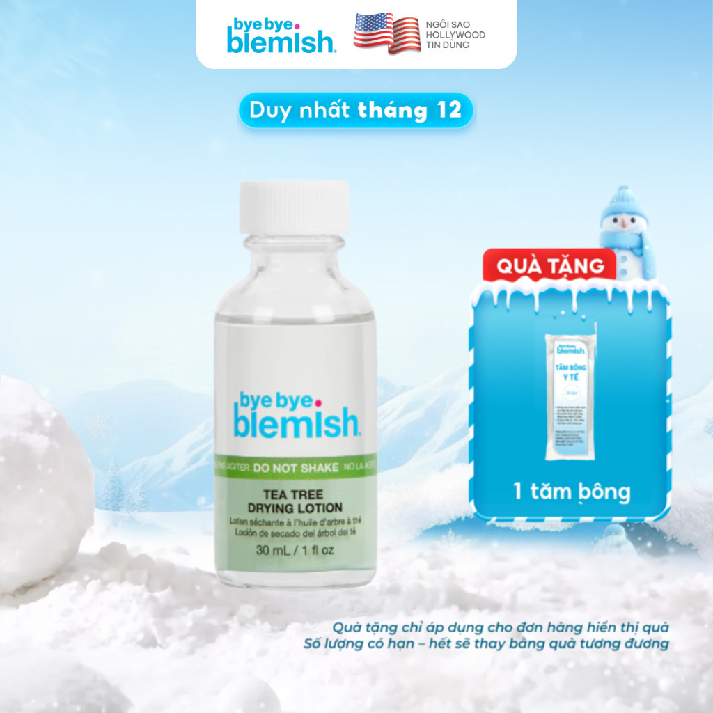 Chấm mụn Tràm Trà dành cho mụn viêm, mụn body Bye Bye Blemish Tea Tree Drying Lotion 30ml