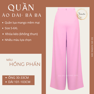 Quần lụa ống rộng mặc áo dài truyền , chất mềm mát phối áo bà ba 20 màu S-6XL