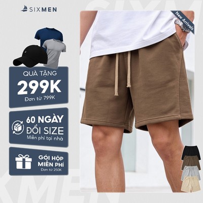 [NEW] Quần Short Nam SIXMEN Vải Nỉ Cao Cấp Phối Tinh Tế, Co Giãn Thoáng Mát Form Regular Fit Năng Động
